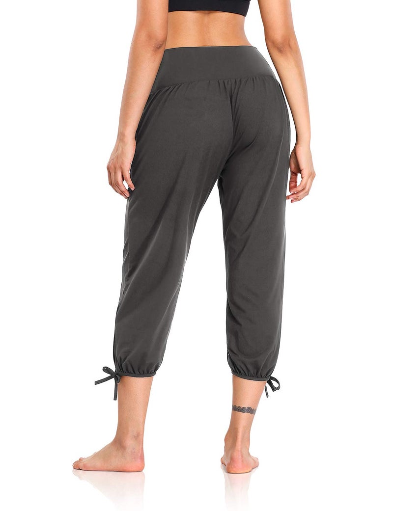 DIBAOLONG Womens Yoga Capri Pants Loose Yoga Pants Comfy Lounge Joggers Pajama Sweatpants with Pockets Dark Gray XL - Image 5
